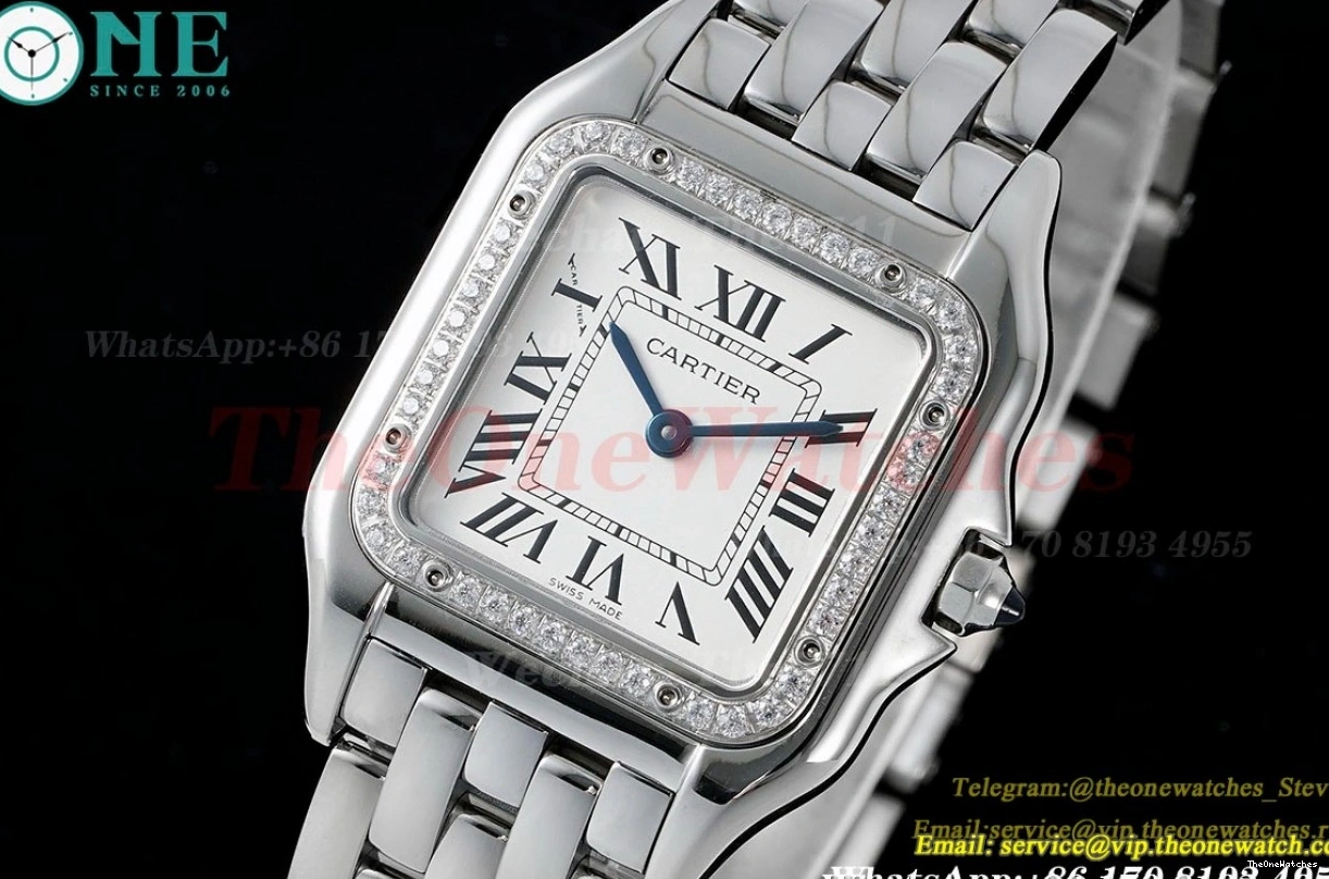 27mm SS AF White Dial Panthere SS De Secrete Ladies Quartz 0422